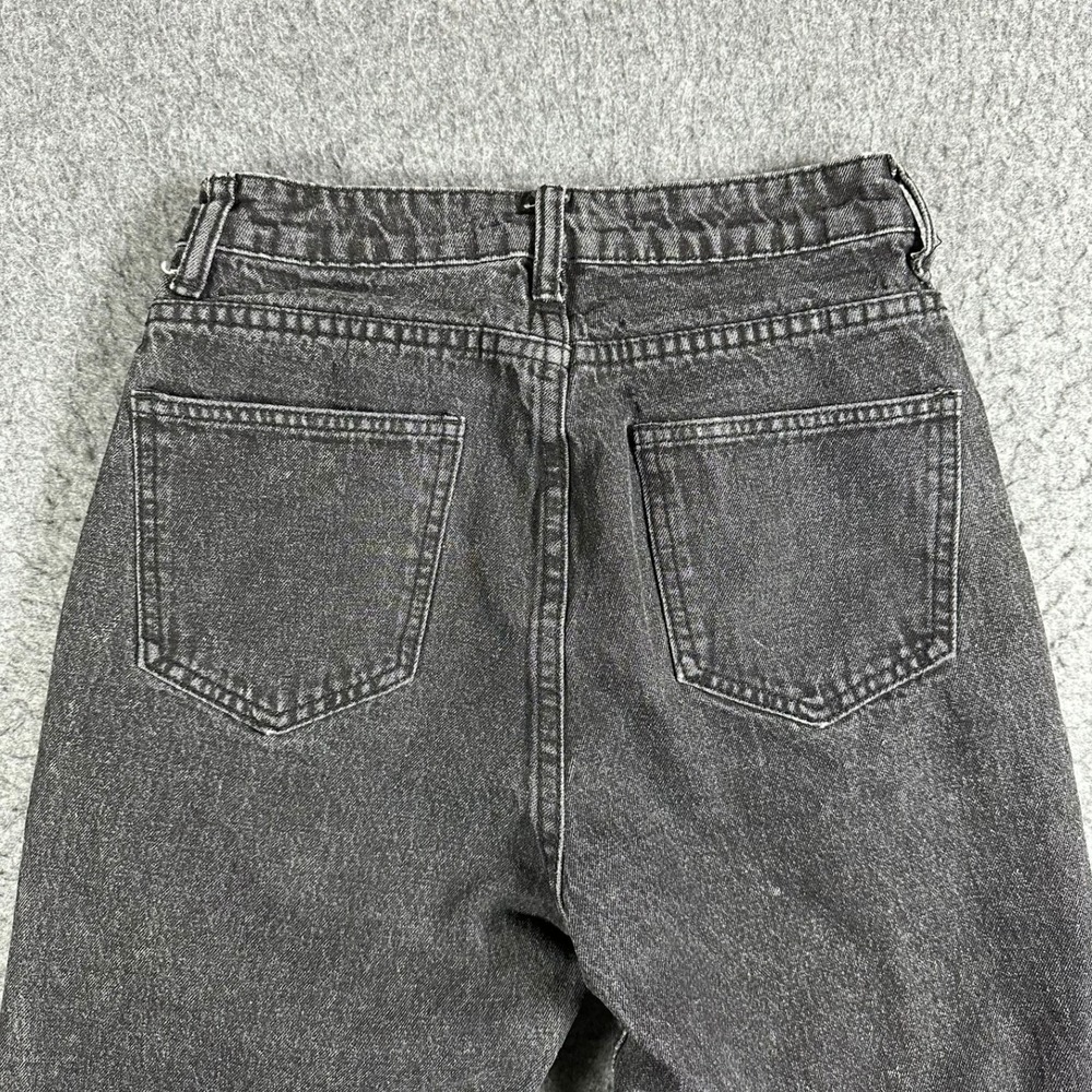 SHEIN Womens High Waisted Mom Jeans Faded Black Acid Wash Tapered Size S 4 25W‎ - Picture 7 of 8